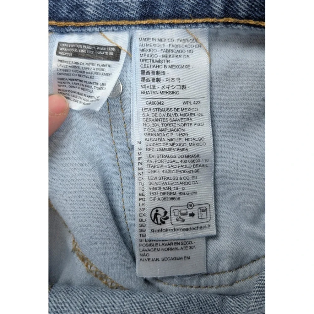 Levi's 505 Regular Fit Blue Denim Straight Leg Distressed Jeans Men's Size 34x30